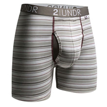 画像をギャラリービューアに読み込む, SWING SHIFT ボクサー下着 (Grey/White Stripe) 米国サイズ XS - 公式ツーアンダー (2UNDR) メンズインナーブランド