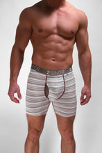 画像をギャラリービューアに読み込む, SWING SHIFT ボクサー下着 (Grey/White Stripe) 米国サイズ XS - 公式ツーアンダー (2UNDR) メンズインナーブランド